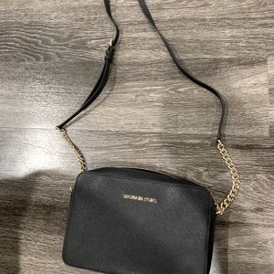 Michael Kors black crossbody bag silver chains